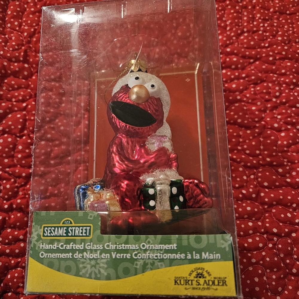 Kurt S Adler Sesame Street Mercury Glass Elmo Christmas Tree Ornament Super RARE